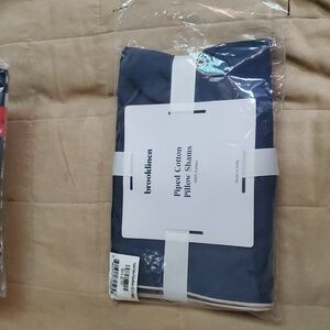 NWT Brooklinen Piped Cotton Pillow Shams - Euro- Set of two